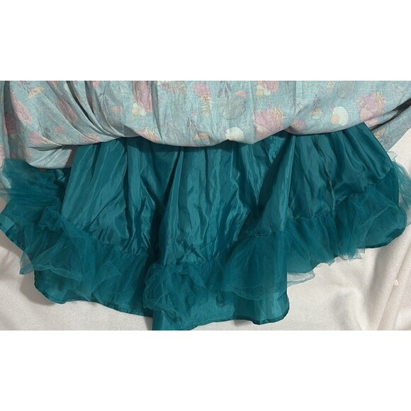 DISNEY STORE Frozen Ana Elsa Princess Dress Pretend Play Sz 9/10 Turquoise/pink - Picture 11 of 12